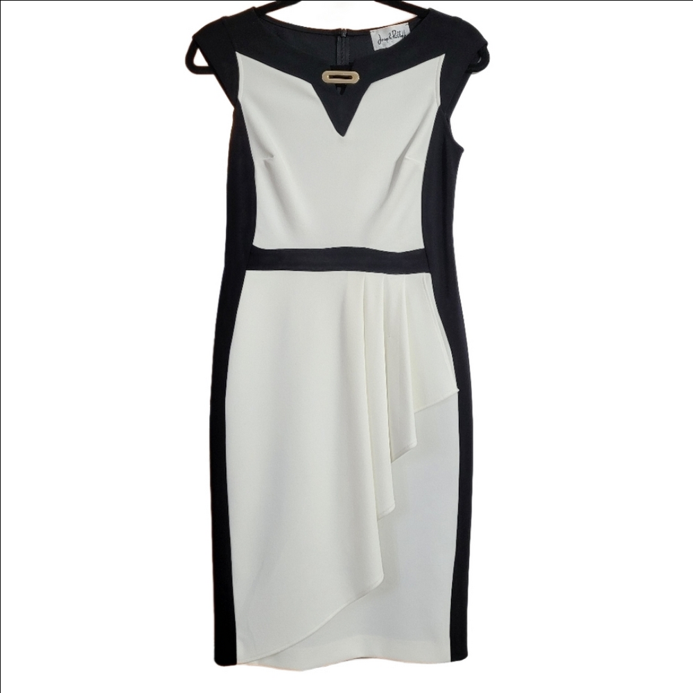 Joseph Ribkoff Dress size 4 black and white formal fitted midi pencil skirt